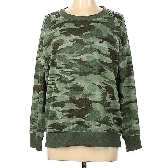 Splendid Camo Sweatshirt Green Size M Medium - Picture 2 of 6